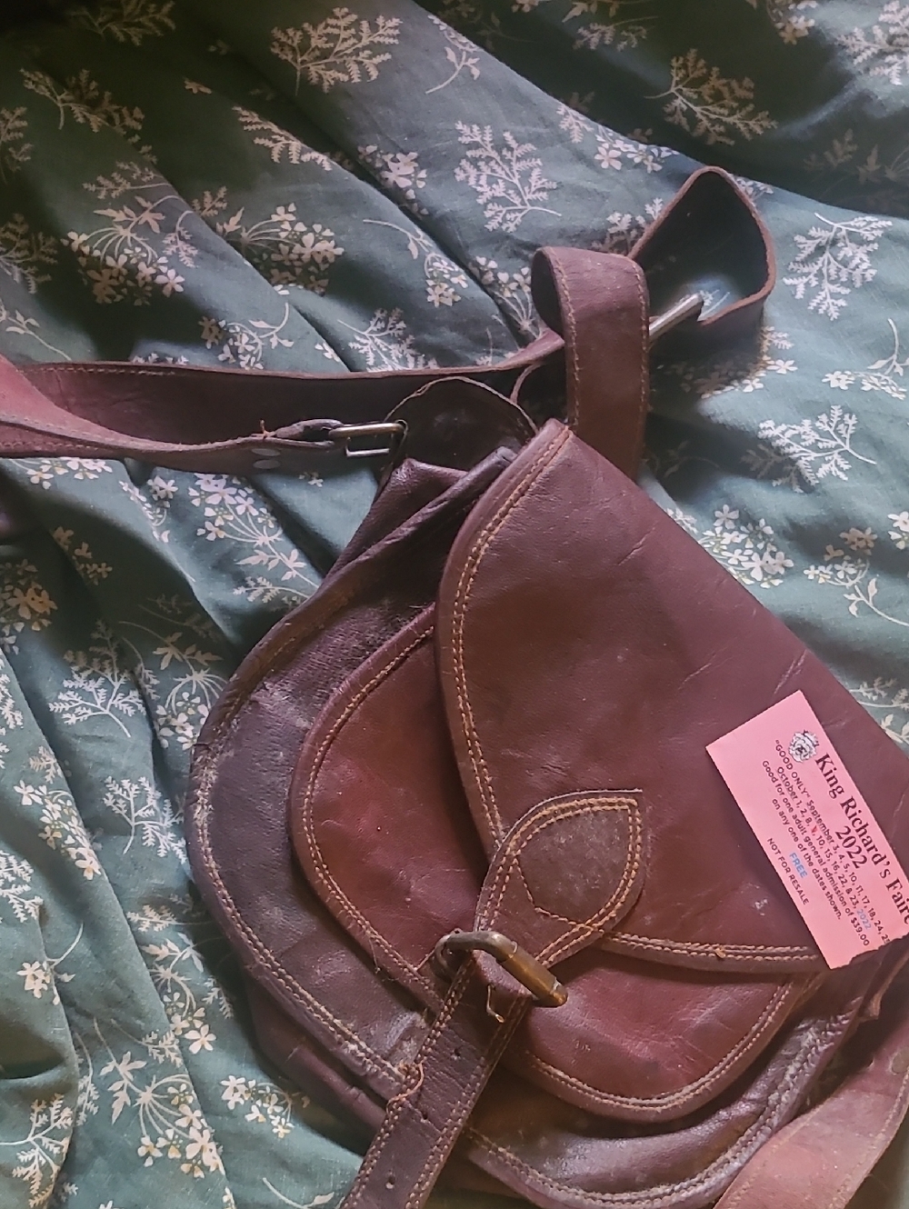 Classic Brown Leather Crossbody Saddle Bag Real Leather King Richards Fair